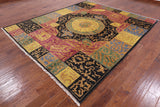 Persian Gabbeh Hand Knotted Wool Area Rug - 8' 3" X 9' 8" - Golden Nile