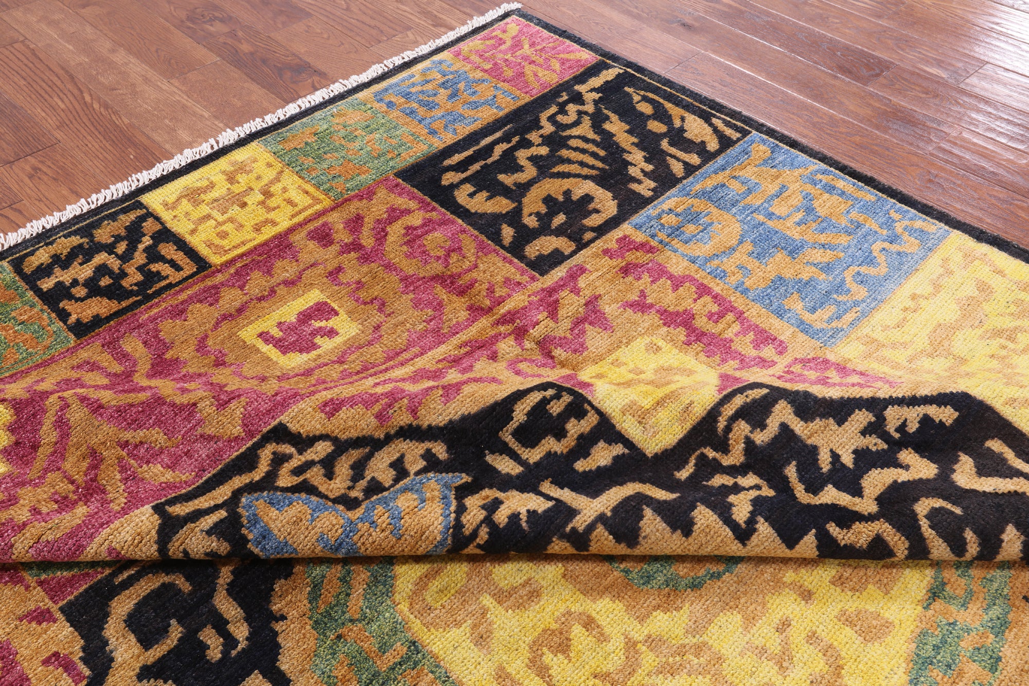 Persian Gabbeh Hand Knotted Wool Area Rug - 8' 3" X 9' 8" - Golden Nile