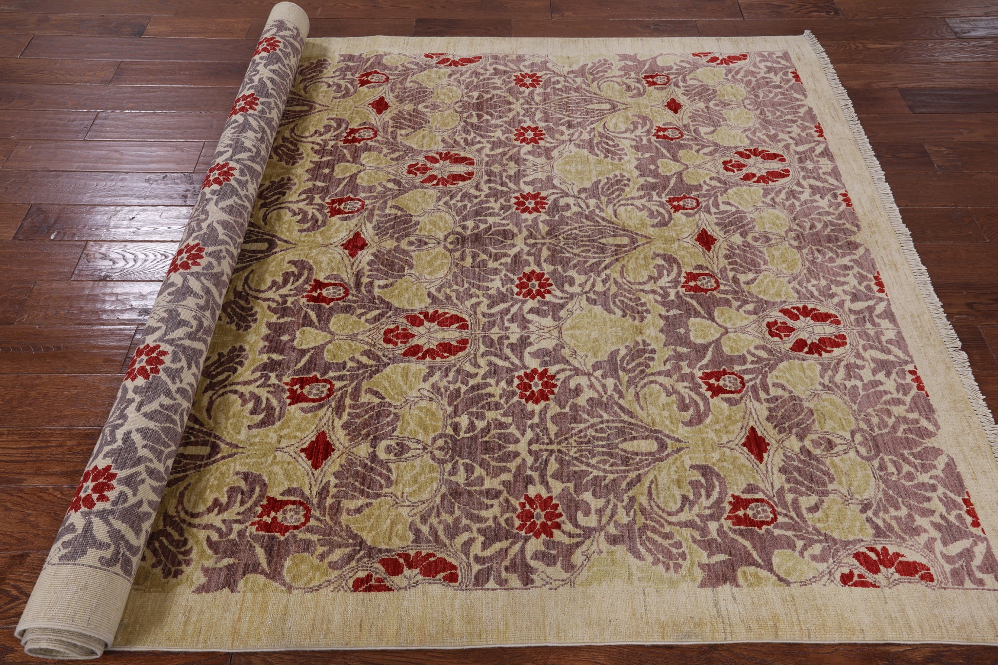 William Morris Handmade Wool Area Rug - 6' 1" X 8' 10" - Golden Nile