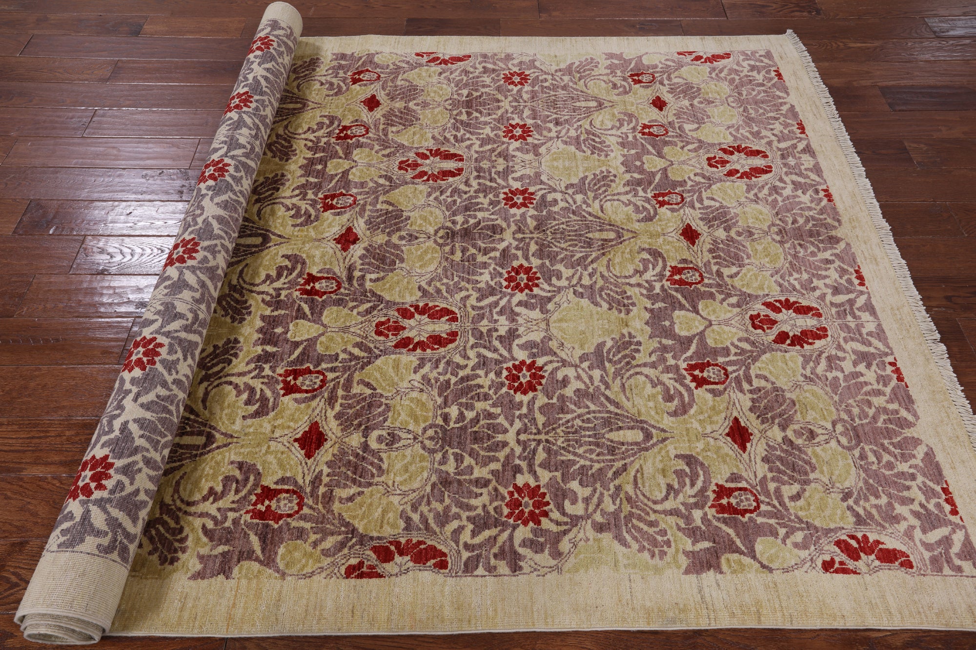 William Morris Handmade Wool Area Rug - 6' 1" X 8' 10" - Golden Nile