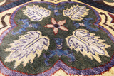 William Morris Stained Glass Handmade Wool Rug - 4' 10" X 8' 3" - Golden Nile