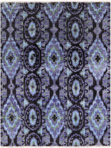 Ikat Handmade Wool Area Rug - 7' 10