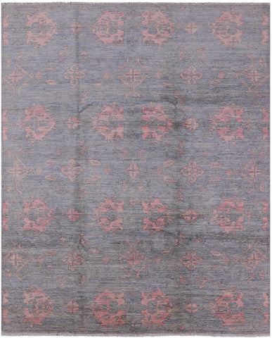 Grey Modern Hand Knotted Area Rug - 8' 3