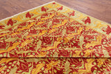 Red William Morris Hand Knotted Area Rug - 9' 2" X 11' 10" - Golden Nile