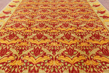 Red William Morris Hand Knotted Area Rug - 9' 2" X 11' 10" - Golden Nile