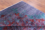 Purple William Morris Hand Knotted Wool Area Rug - 9' 2" X 12' 9" - Golden Nile