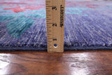 Purple William Morris Hand Knotted Wool Area Rug - 9' 2" X 12' 9" - Golden Nile