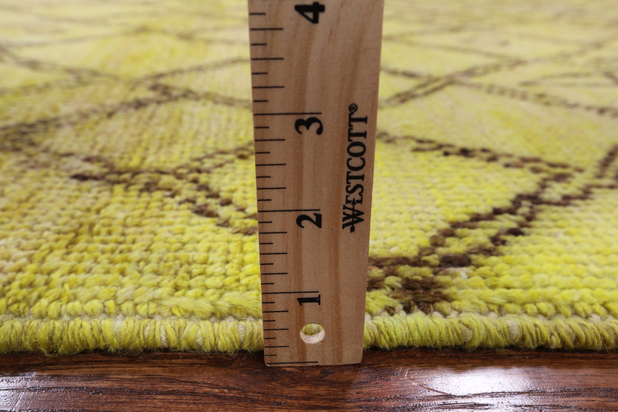 Gold Moroccan Hand Knotted Area Rug - 4' 2" X 5' 10" - Golden Nile