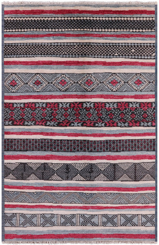 Tribal Moroccan Hand Knotted Rug - 6' 1