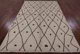 Ivory Tribal Moroccan Hand Knotted Area Rug - 6' 0" X 9' 1" - Golden Nile