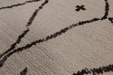 Ivory Tribal Moroccan Hand Knotted Area Rug - 6' 0" X 9' 1" - Golden Nile