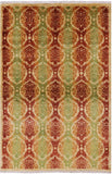 Ikat Hand Knotted Wool Area Rug - 4' 1" X 6' 1" - Golden Nile