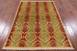 Ikat Hand Knotted Wool Area Rug - 4' 1" X 6' 1" - Golden Nile