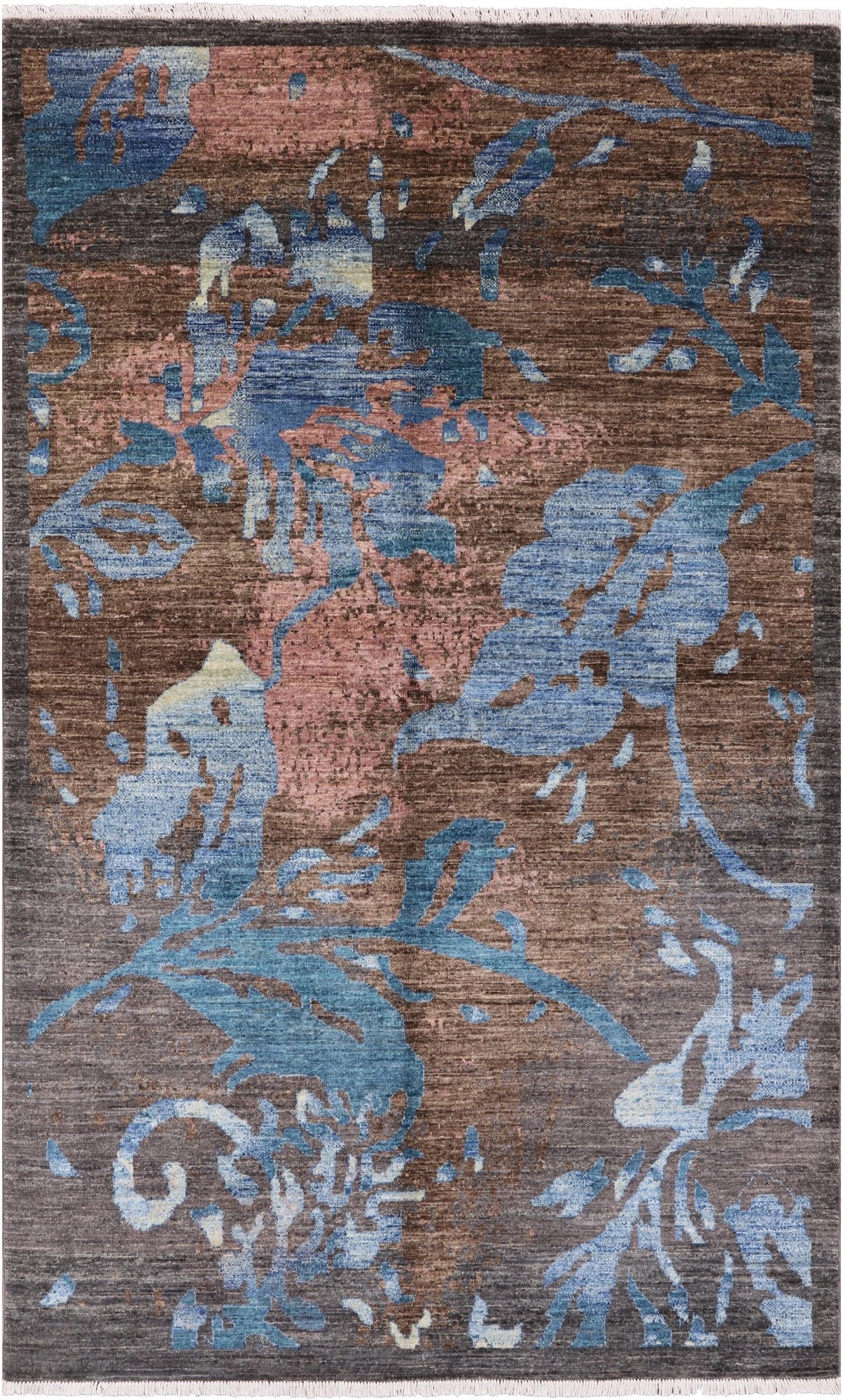 Modern Hand Knotted Wool Rug - 5' 2" X 8' 4" - Golden Nile