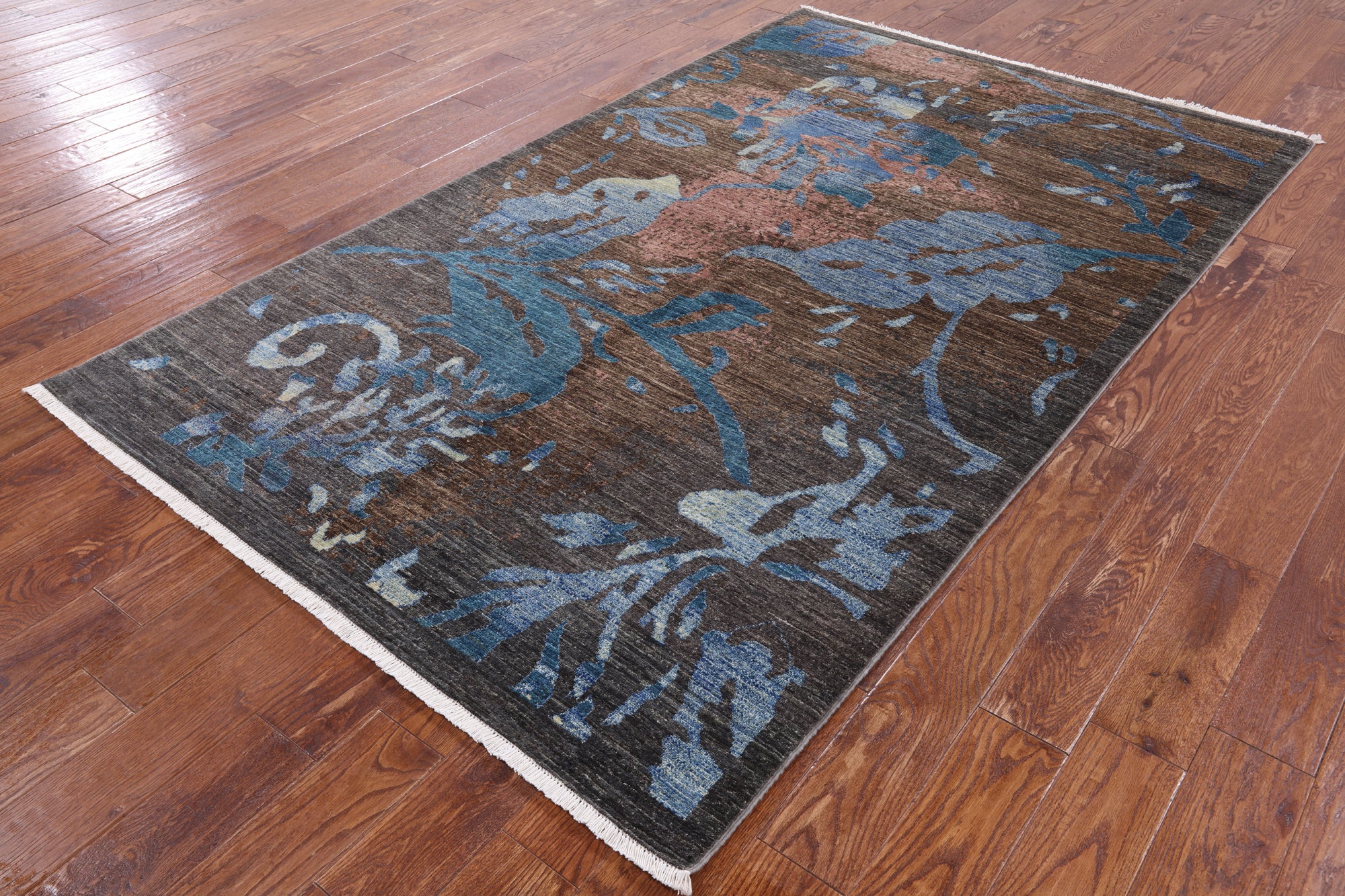 Modern Hand Knotted Wool Rug - 5' 2" X 8' 4" - Golden Nile