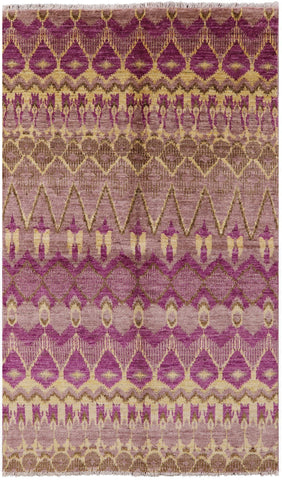 Ikat Handmade Wool Area Rug - 5' 1