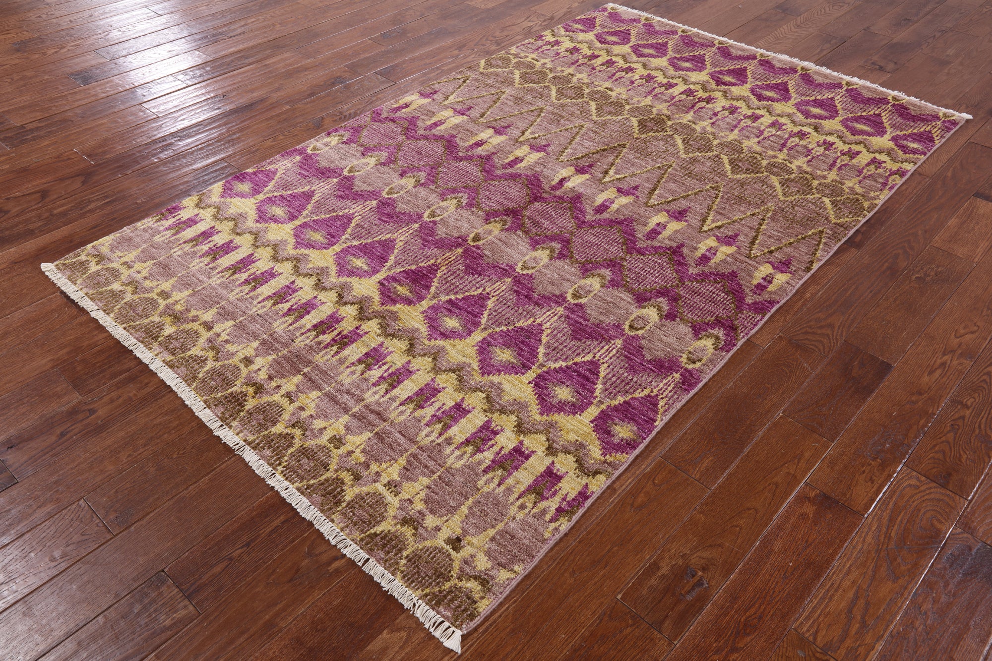 Ikat Handmade Wool Area Rug - 5' 1" X 8' 3" - Golden Nile