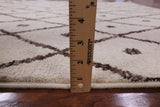 Ivory Tribal Moroccan Hand Knotted Area Rug - 5' 0" X 8' 3" - Golden Nile