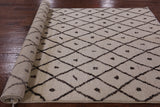 Ivory Tribal Moroccan Hand Knotted Area Rug - 5' 0" X 8' 3" - Golden Nile