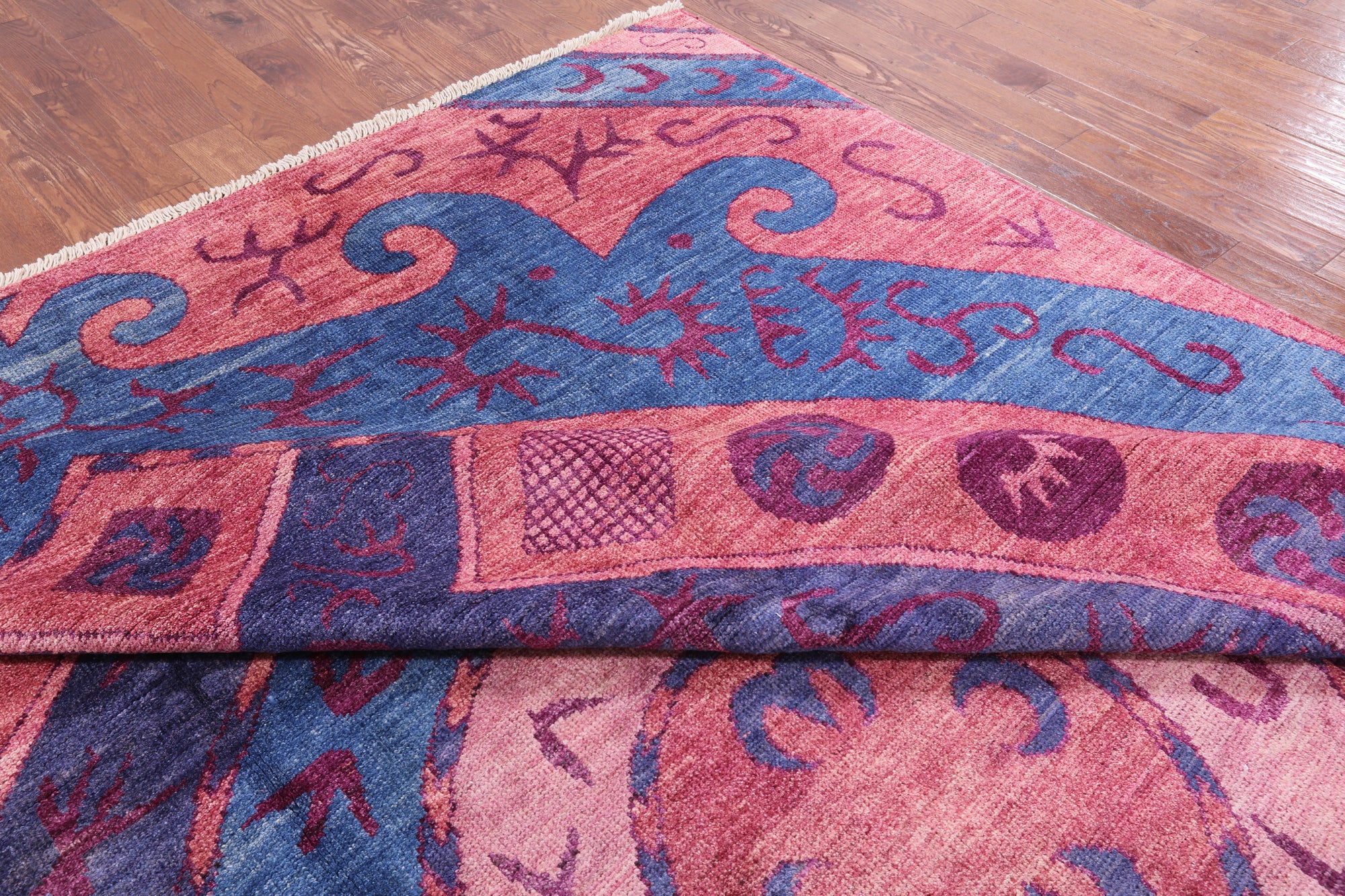 Ikat Hand Knotted Wool Area Rug - 10' 6" X 14' 1" - Golden Nile
