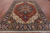 Rust Fine Serapi Hand Knotted Wool Rug - 9' 0" X 11' 10" - Golden Nile
