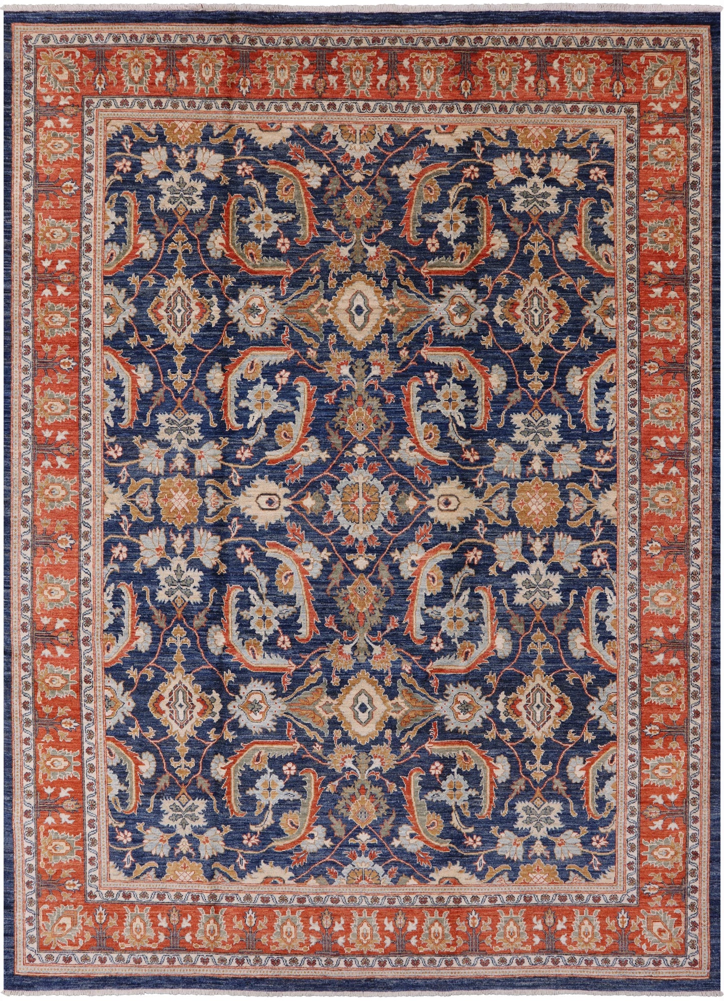 Hand Knotted Wool Rug, Blue, Area Rug