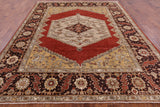 Red Geometric Persian Handmade Area Rug - 8' 1" X 9' 10" - Golden Nile