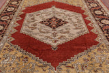 Red Geometric Persian Handmade Area Rug - 8' 1" X 9' 10" - Golden Nile