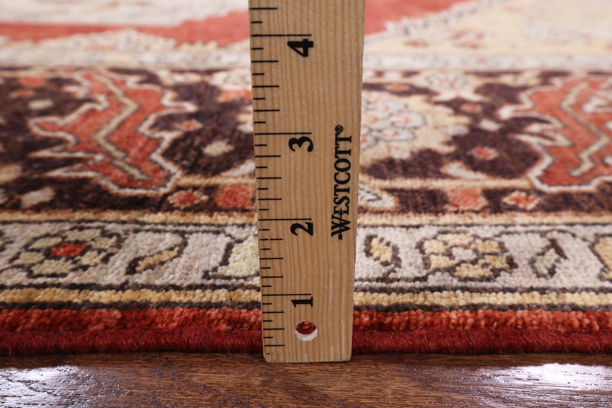 Red Geometric Persian Handmade Area Rug - 8' 1" X 9' 10" - Golden Nile