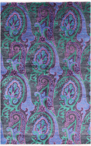 William Morris Hand Knotted Wool Area Rug - 5' 1 X 8' 1