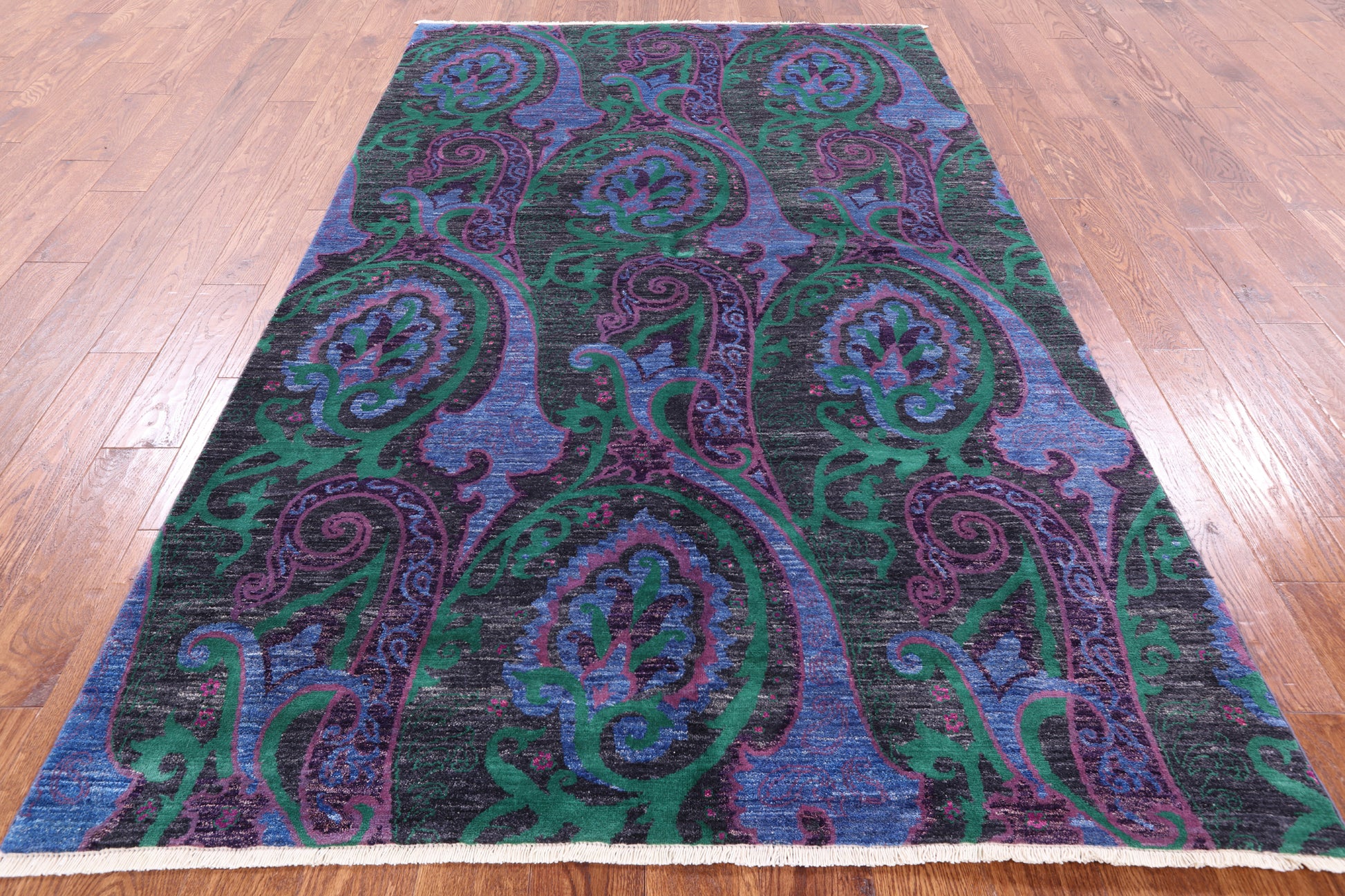 William Morris Hand Knotted Wool Area Rug - 5' 1 X 8' 1 - Golden Nile