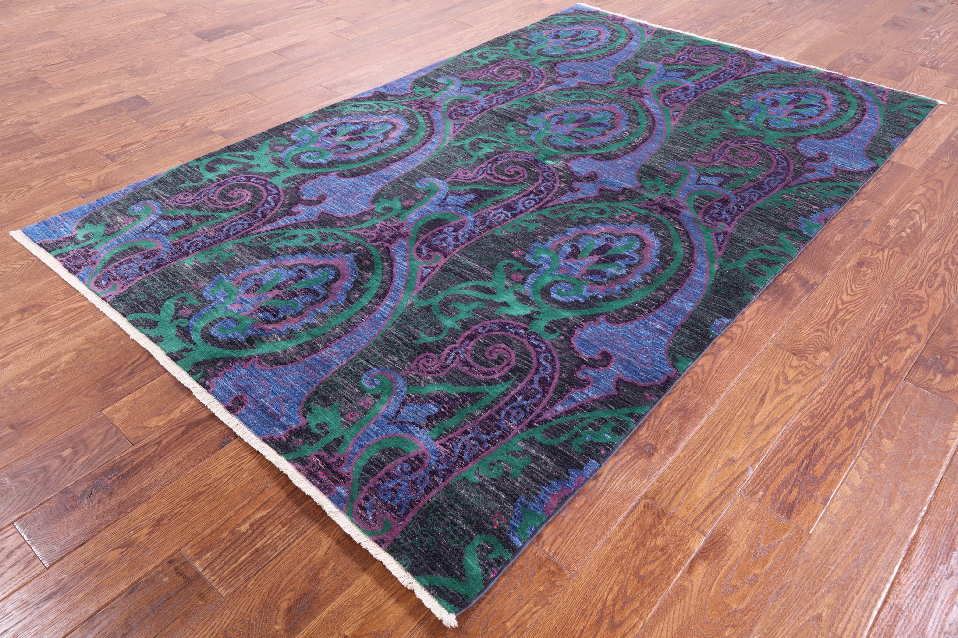 William Morris Hand Knotted Wool Area Rug - 5' 1 X 8' 1 - Golden Nile