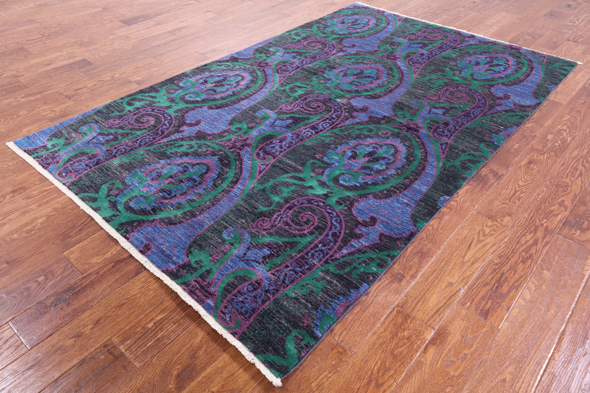 William Morris Hand Knotted Wool Area Rug - 5' 1 X 8' 1 - Golden Nile