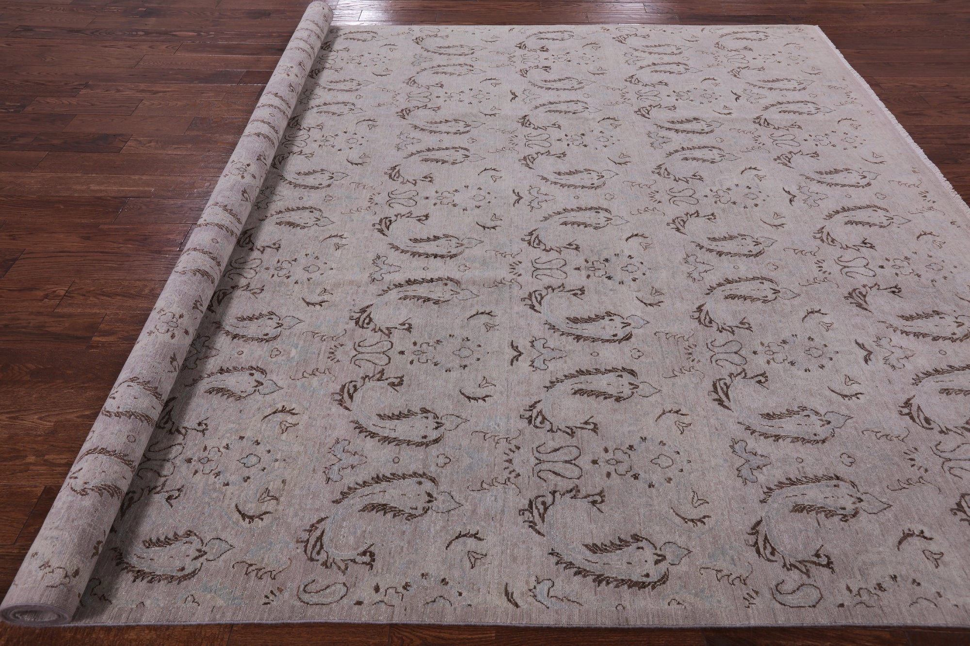 William Morris Hand Knotted Wool Area Rug - 8' 9" X 11' 1" - Golden Nile