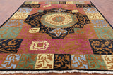 Persian Gabbeh Hand Knotted Wool Area Rug - 8' 4" X 9' 7" - Golden Nile