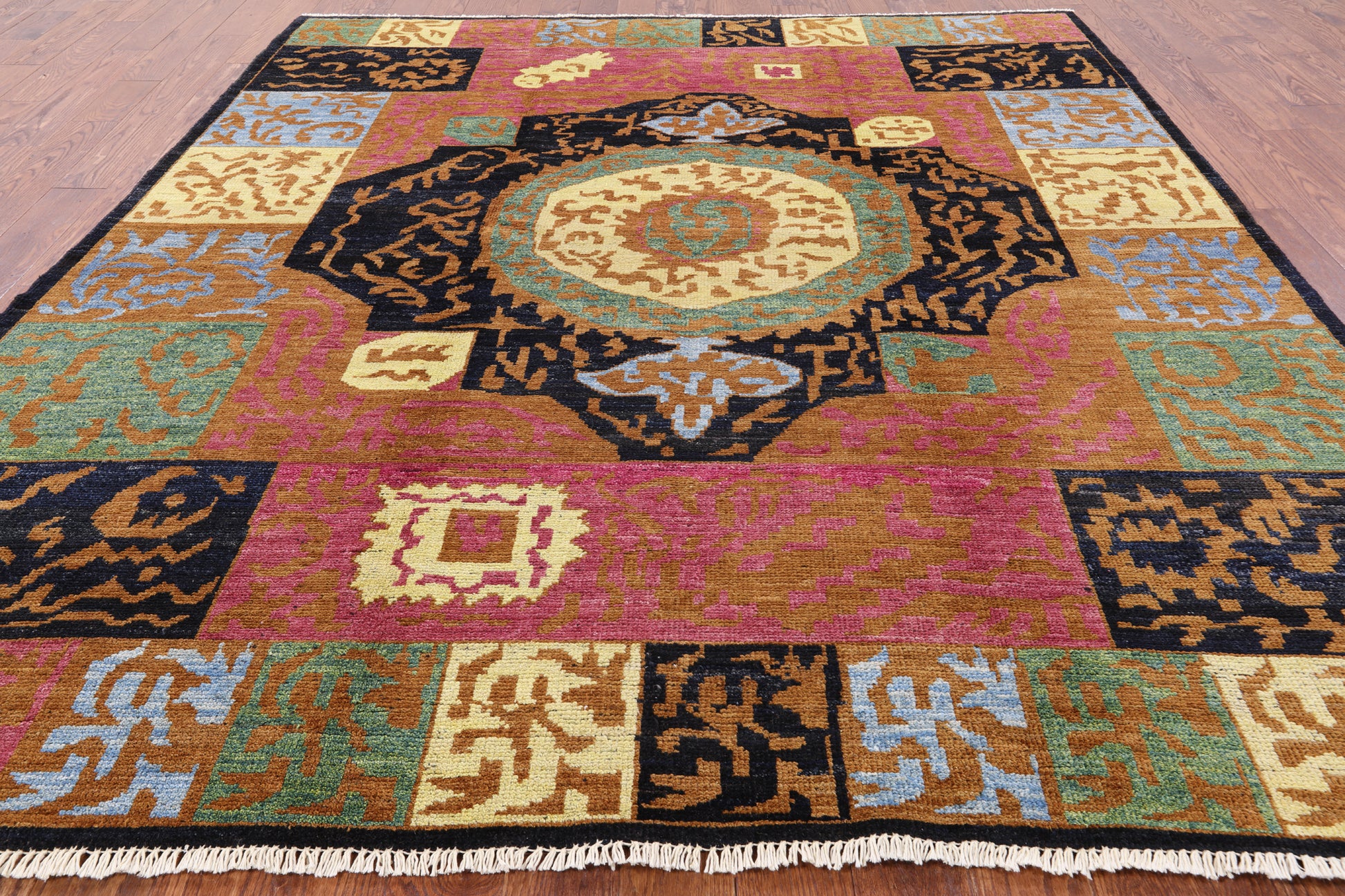 Persian Gabbeh Hand Knotted Wool Area Rug - 8' 4" X 9' 7" - Golden Nile