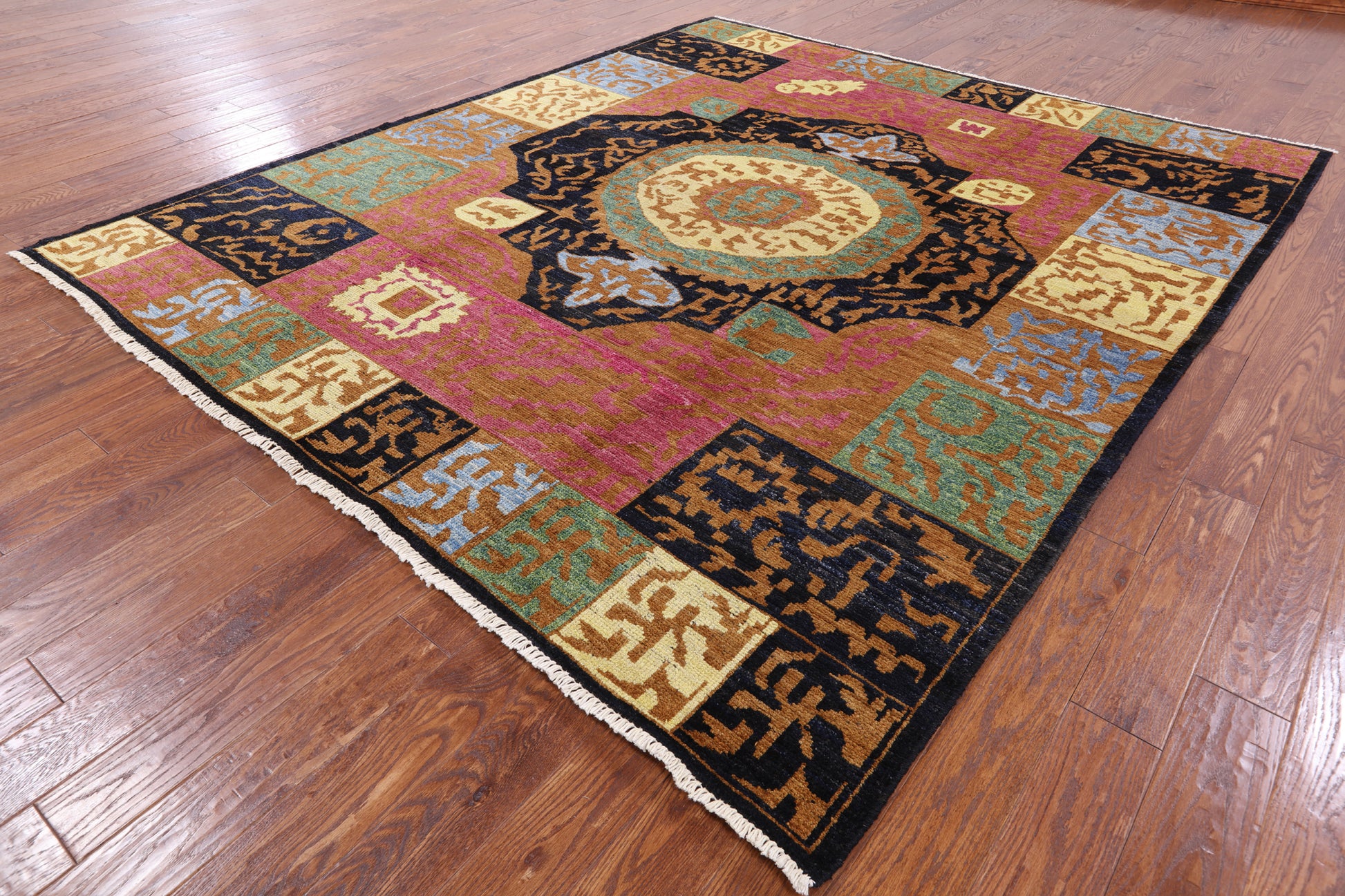 Persian Gabbeh Hand Knotted Wool Area Rug - 8' 4" X 9' 7" - Golden Nile