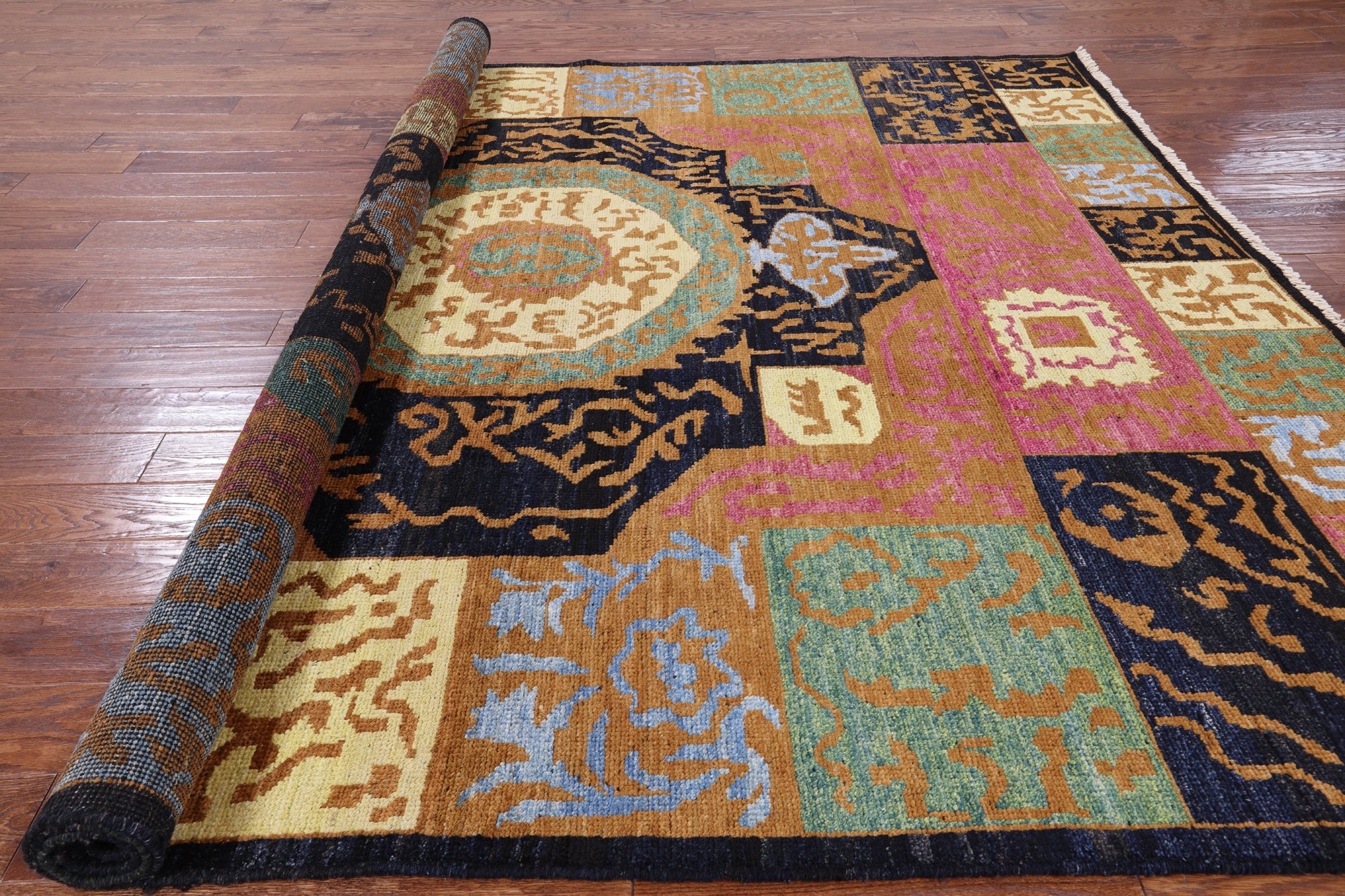 Persian Gabbeh Hand Knotted Wool Area Rug - 8' 4" X 9' 7" - Golden Nile