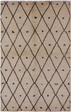 Ivory Tribal Moroccan Hand Knotted Wool Rug - 6' 0" X 9' 2" - Golden Nile