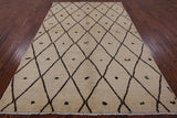 Ivory Tribal Moroccan Hand Knotted Wool Rug - 6' 0" X 9' 2" - Golden Nile