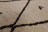 Ivory Tribal Moroccan Hand Knotted Wool Rug - 6' 0" X 9' 2" - Golden Nile