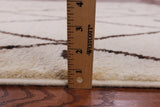 Ivory Tribal Moroccan Hand Knotted Wool Rug - 6' 0" X 9' 2" - Golden Nile