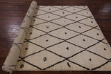 Ivory Tribal Moroccan Hand Knotted Wool Rug - 6' 0" X 9' 2" - Golden Nile