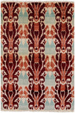Ikat Hand Knotted Wool Area Rug - 4' 1" X 5' 10" - Golden Nile