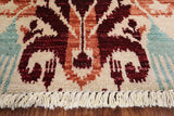 Ikat Hand Knotted Wool Area Rug - 4' 1" X 5' 10" - Golden Nile