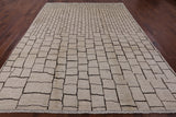 Ivory Tribal Moroccan Handmade Wool Rug - 8' 10" X 11' 9" - Golden Nile