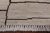 Ivory Tribal Moroccan Handmade Wool Rug - 8' 10" X 11' 9" - Golden Nile