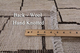 Ivory Tribal Moroccan Handmade Wool Rug - 8' 10" X 11' 9" - Golden Nile