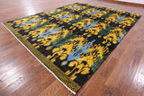 Ikat Hand Knotted Wool Area Rug - 9' 3" X 12' - Golden Nile