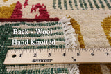 Ikat Handmade Wool Area Rug - 8' 10" X 12' 2" - Golden Nile